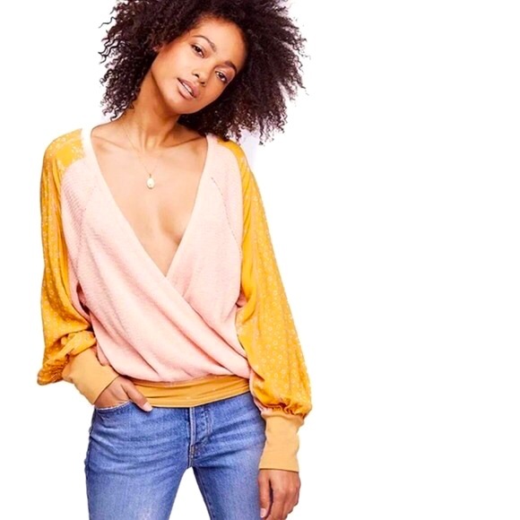 Free People Tops - FREE PEOPLE Auxton thermal tie waist blouse!